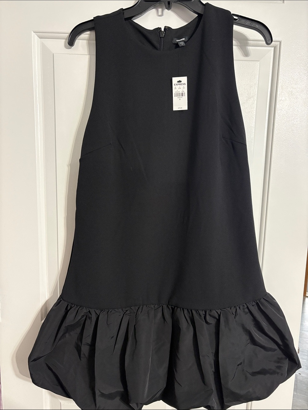 NWT Express Black Sleeveless Bubble-Hem Dress